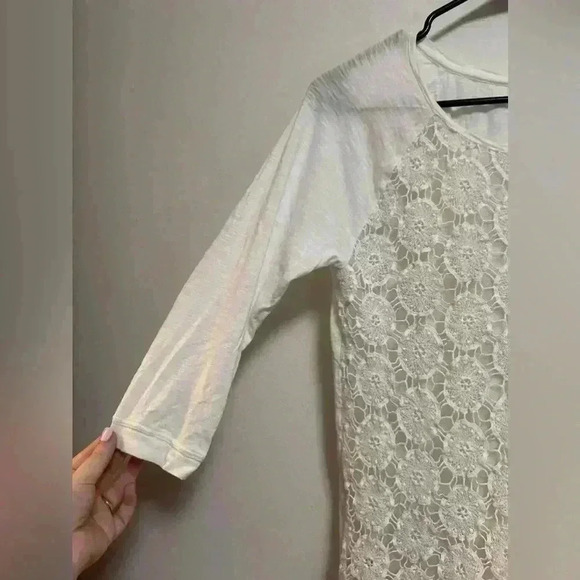 Ann Taylor LOFT - Women’s 3/4 Sleeve White Layered Embroidered Top - Size S - Picture 5 of 6